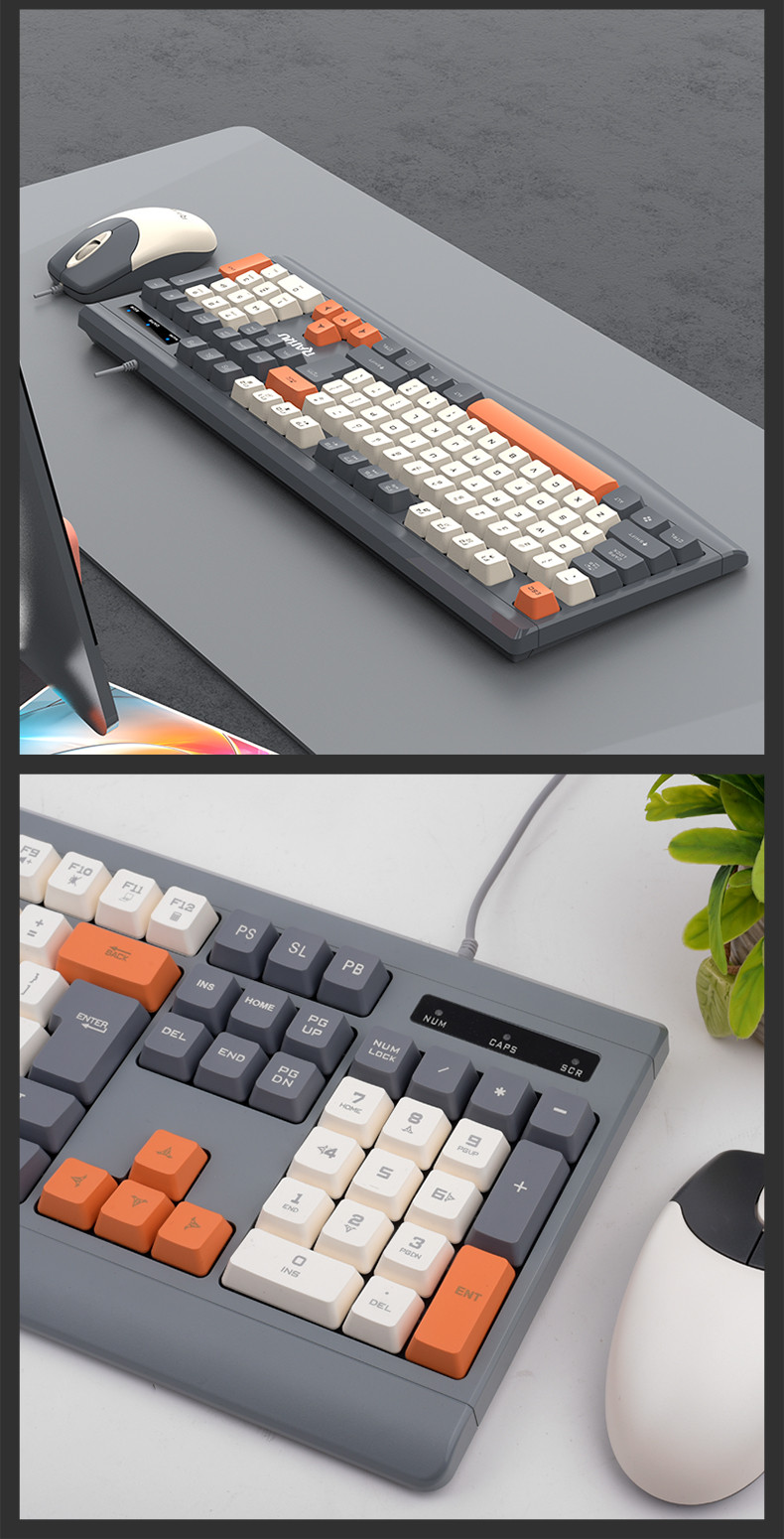 METMI x Raiku R903 Keyboard and Mouse Set Full Size Office Keyboard Set ...