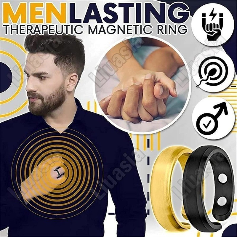 【2pcs】Magnetic Healing Ring Men's Magnetic Health Ring Rose Gold Dual ...