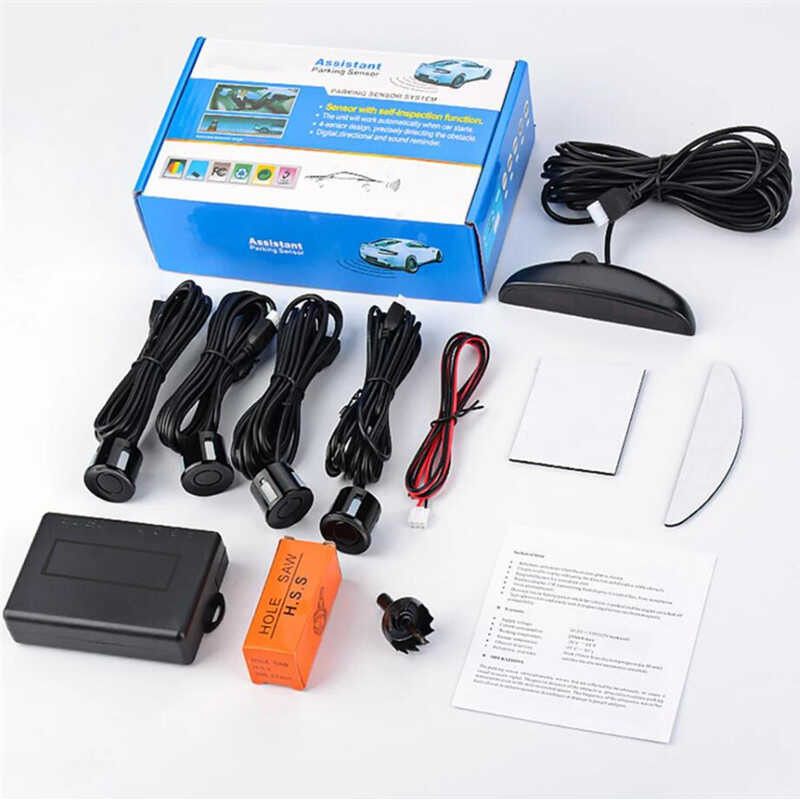 Car beep, reverse radar, LED crescent beep, 4-probe radar, car reverse ...