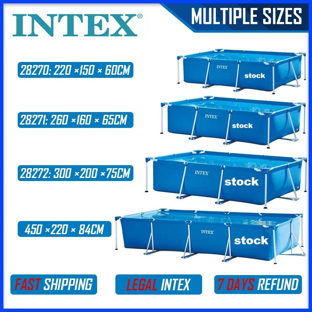 ∩ ┬ ╳ INTEX 4 Sizes Steel Pro Frame Pool Set Adult Family Kids Large ...
