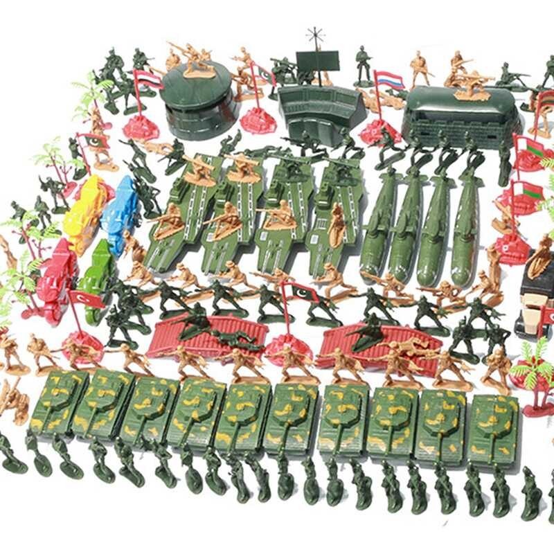 219X Army Men Soldier Playset, Toy Flags With Tanks Planes Figures ...