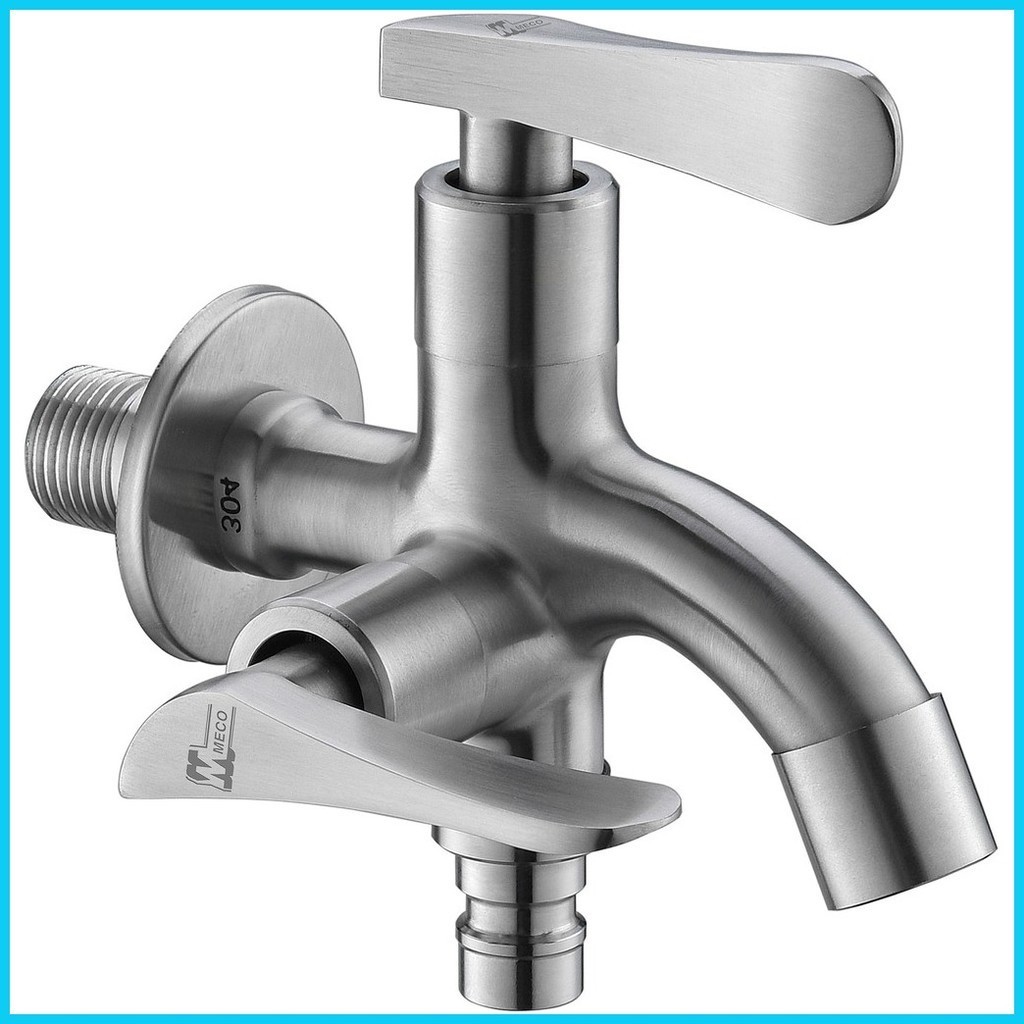 Meco Stainless Steel Twin Head Faucet Gripo Sst Shopee