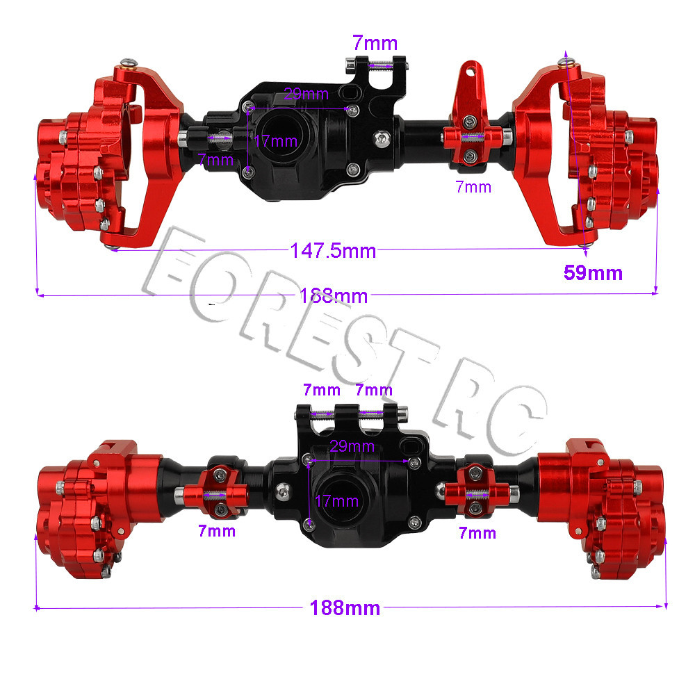 TRX4 RC Car Upgrade Parts Aluminum Portal Front Middle Rear Axle ...