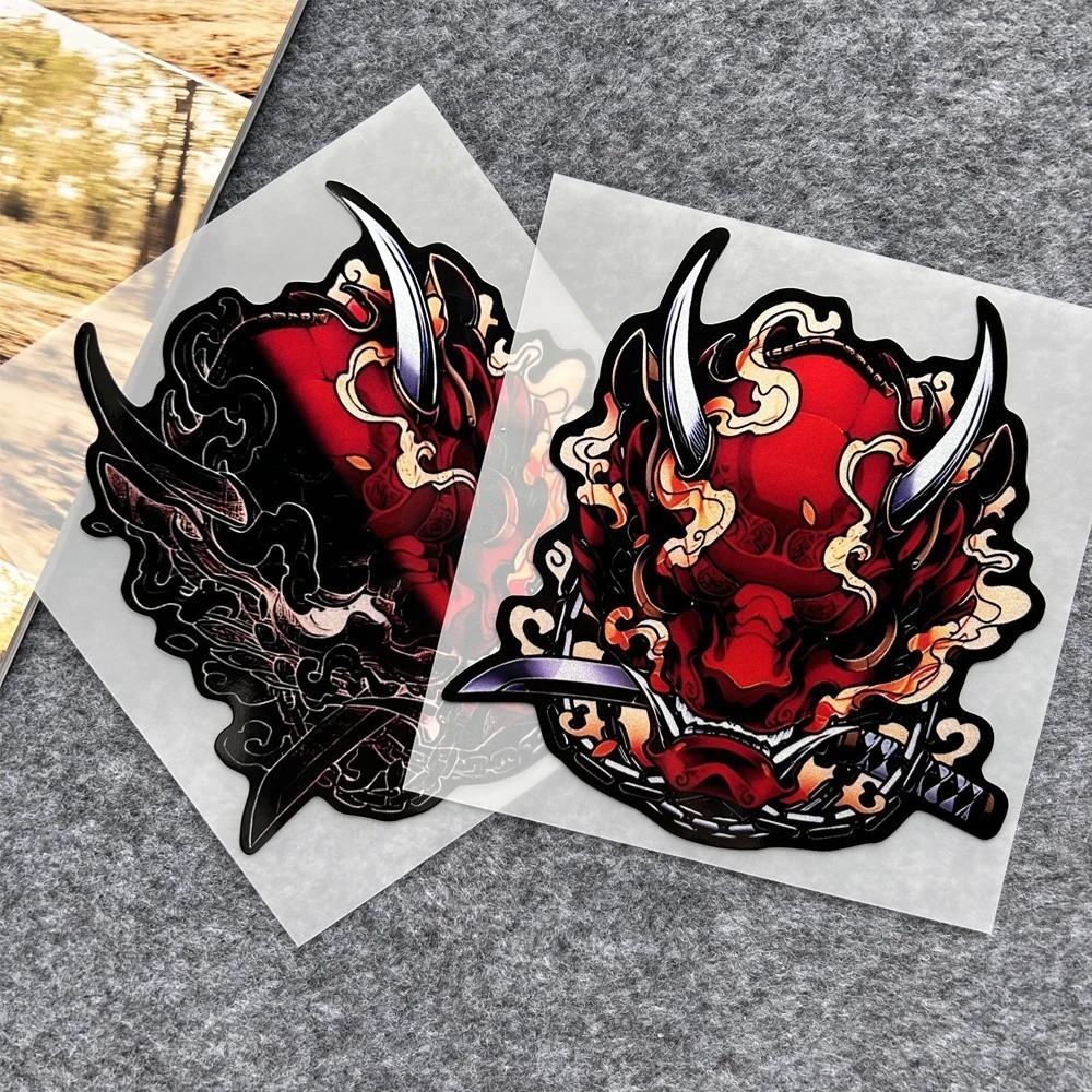 JDM Ghost Samurai Reflective Stickers Decoration Motorcycle Motorbike ...