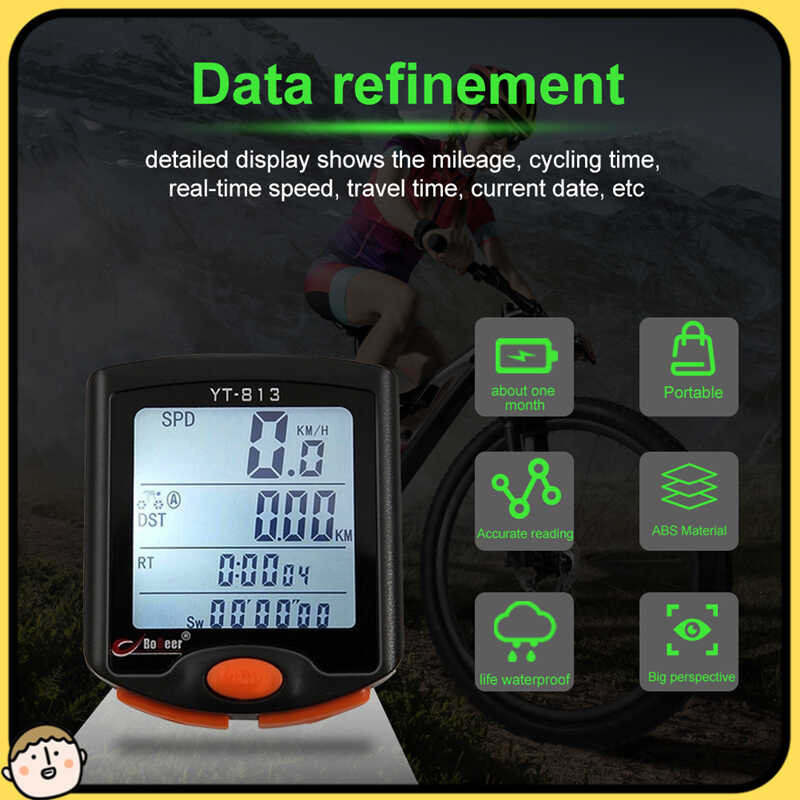 Bike Speedometer Waterproof Wireless Digital Bike Speedometer Odometer ...