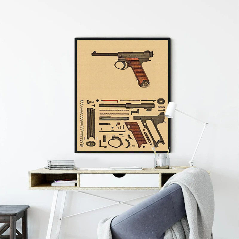 Vintage Weapon Gun Poster Prints Military Fans Rifle Home Room Club Art ...