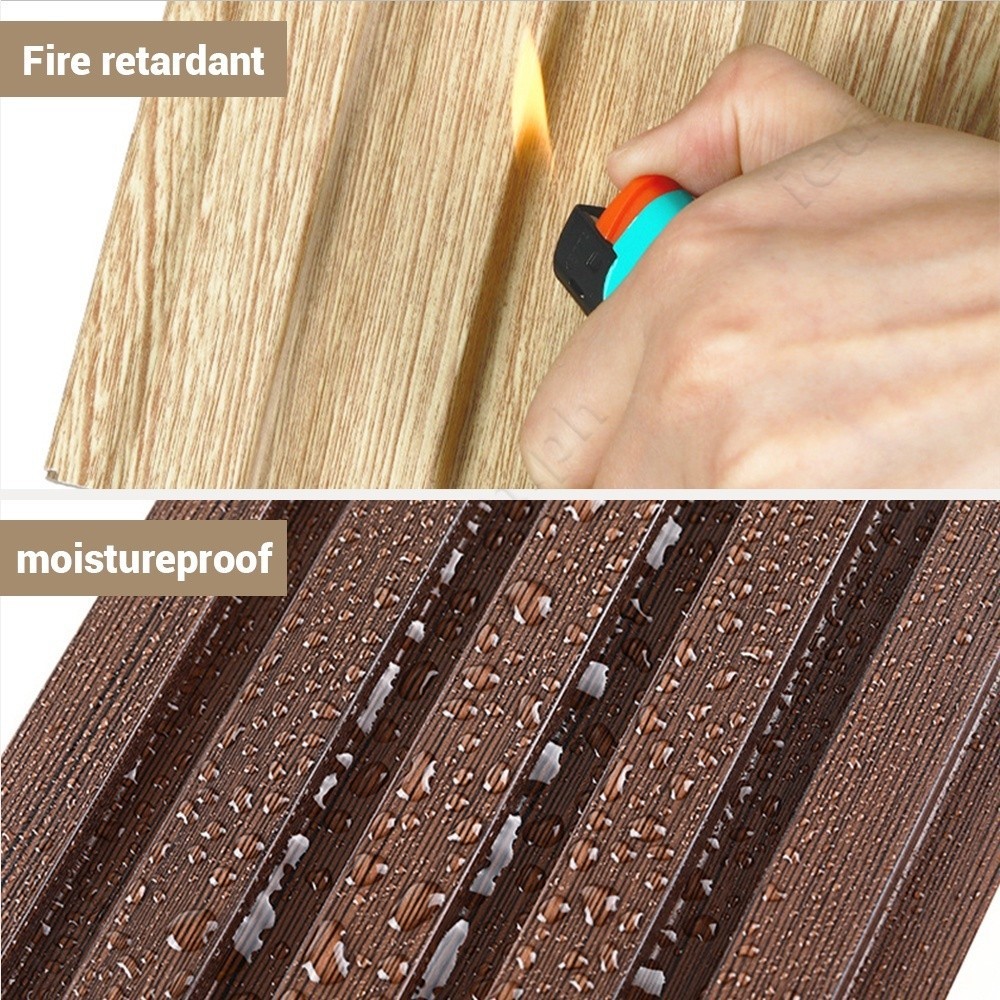 20PCS Waterproof Solid Wood PVC Panel Board 3D Home Living Room Wall ...