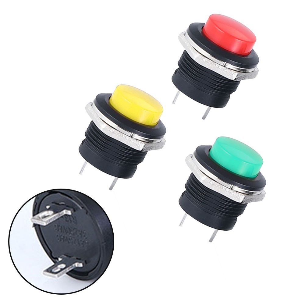[SMT] 12V 16mm Starter Switch Boat Horn Momentary Push Button Metal For ...