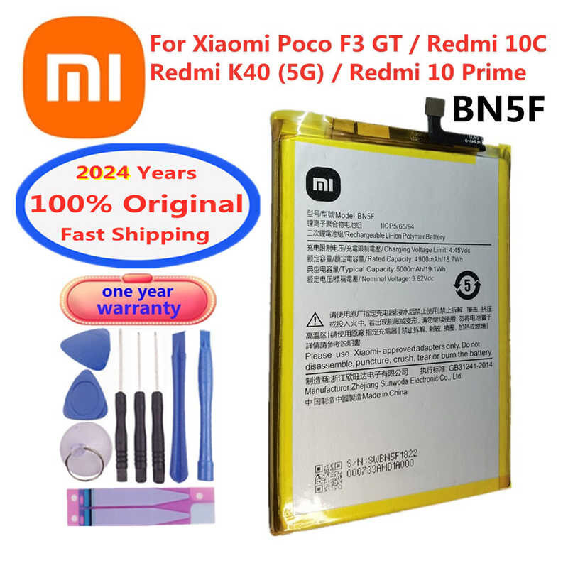 2024 Years Bn5f Original Phone Battery For Xiaomi Redmi K40 5G 10C 10 ...