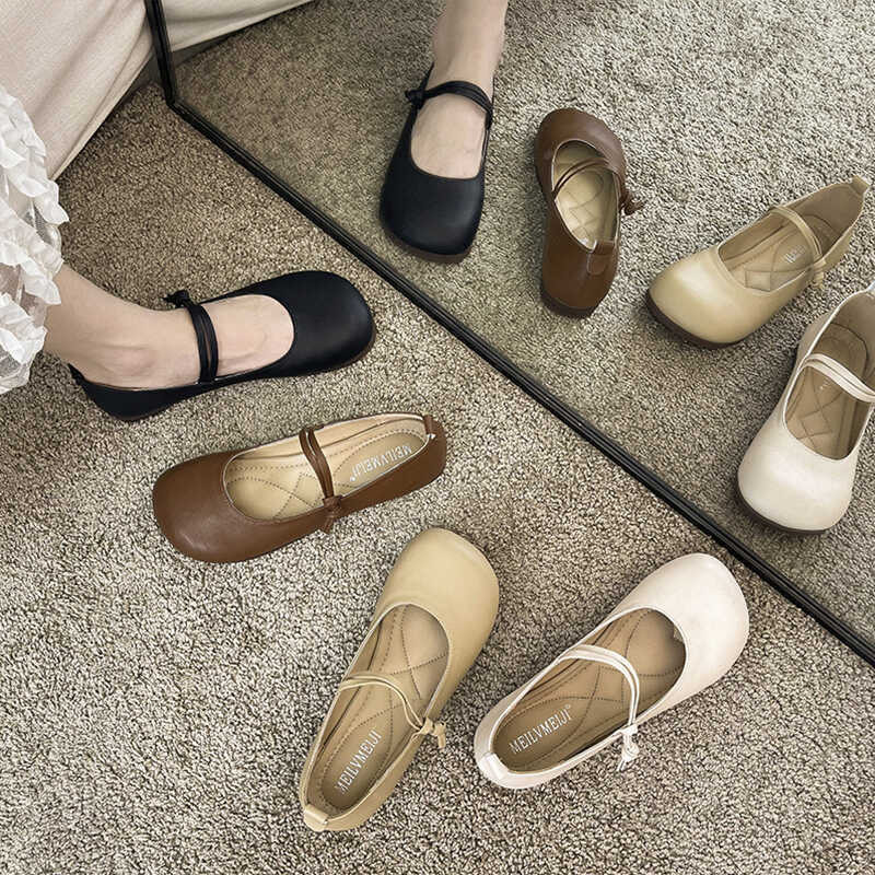 Retro 2024 Spring New Arrival Mary Jane Shoes Big Soft Bottom Round ...