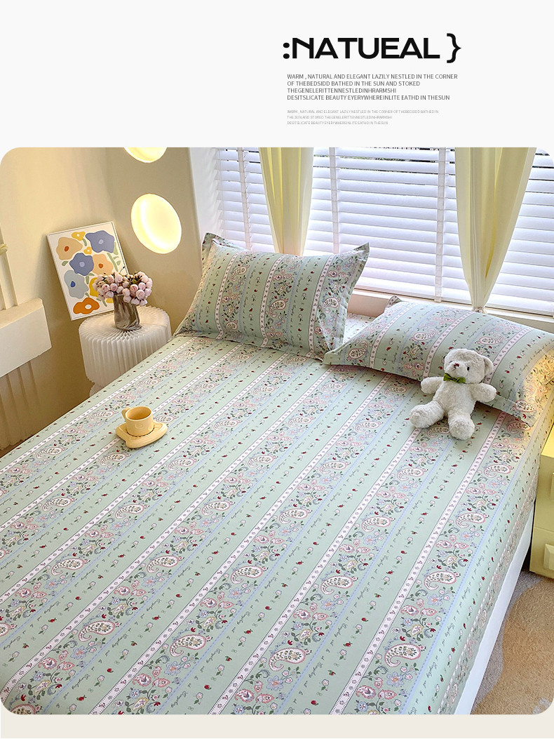 Dansunreve 100 Cotton Floral Bed Sheet 1200TC Elegant Floral