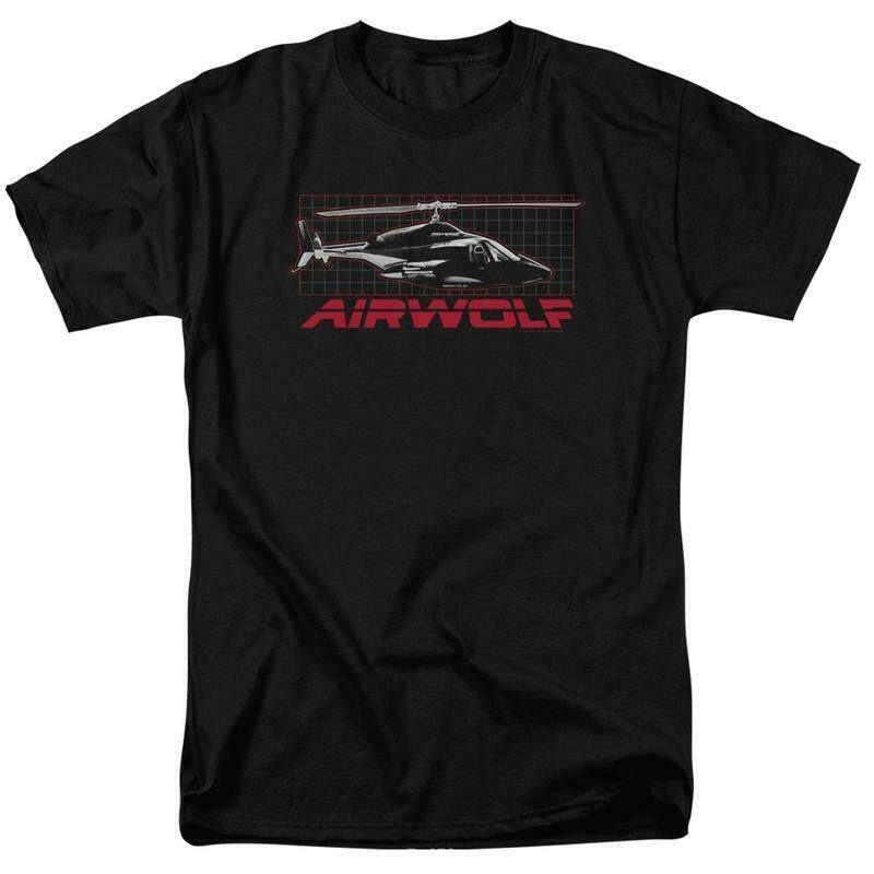 Airwolf Helicopter T-Shirt Retro 80S Action Tv Series Adult Graphic Tee ...