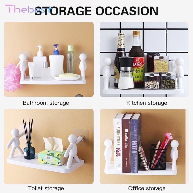 【COD】Wall Hanging bracket Bathroom Human Hook Rack Floating Wall Ledge ...