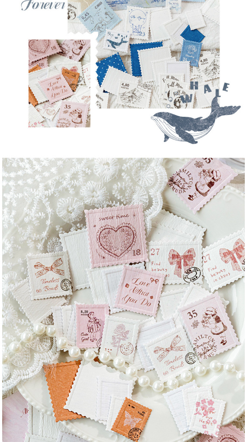 ENWEI 20 Pcs [Paper Stamp Series] Embossed Stamp Ledger Stickers ...