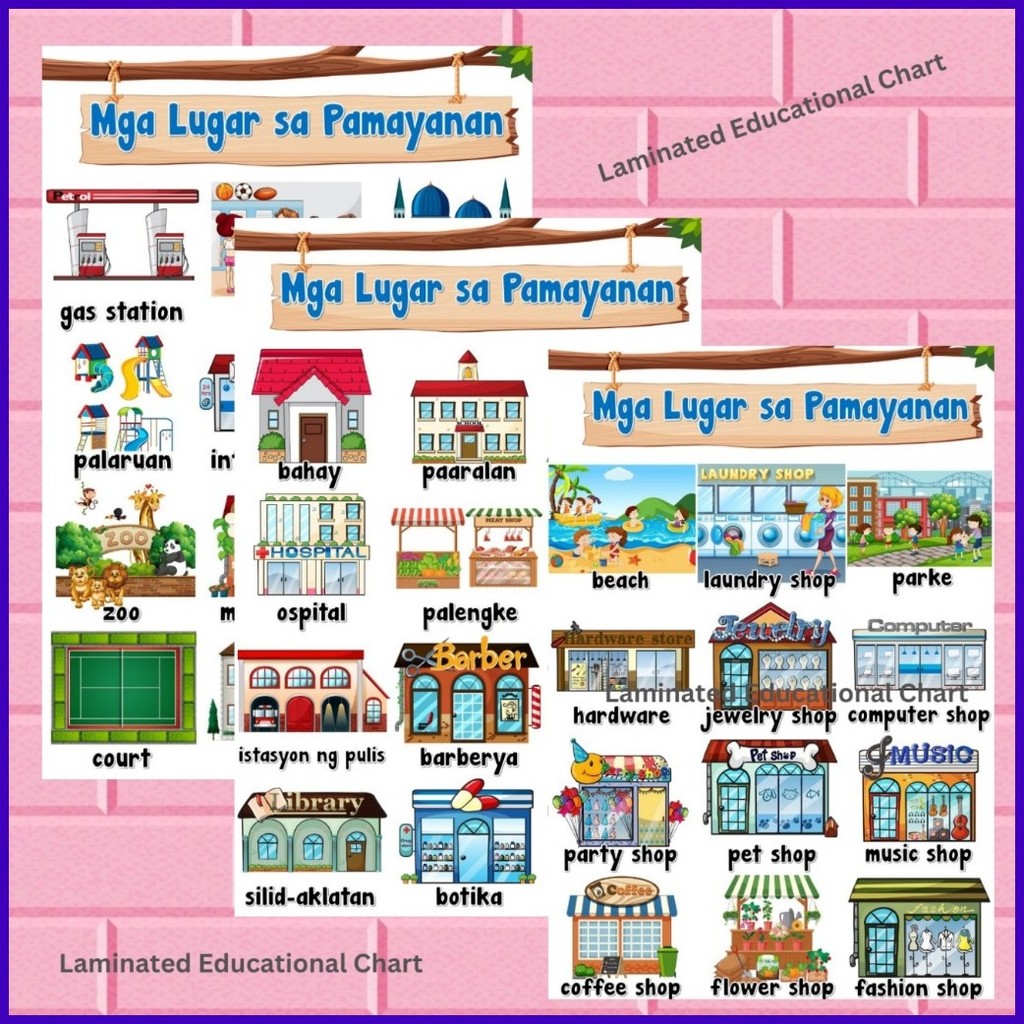 Mga Lugar Sa Pamayanan, Places in the Community, Community Places ...
