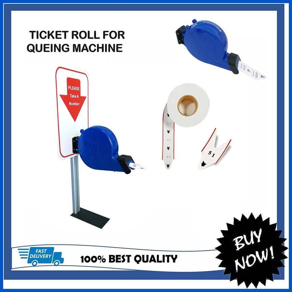 ↕ ๑ ① Queue Numbering Machine Ticket Roll Tape Dispenser 2000 Queue ...