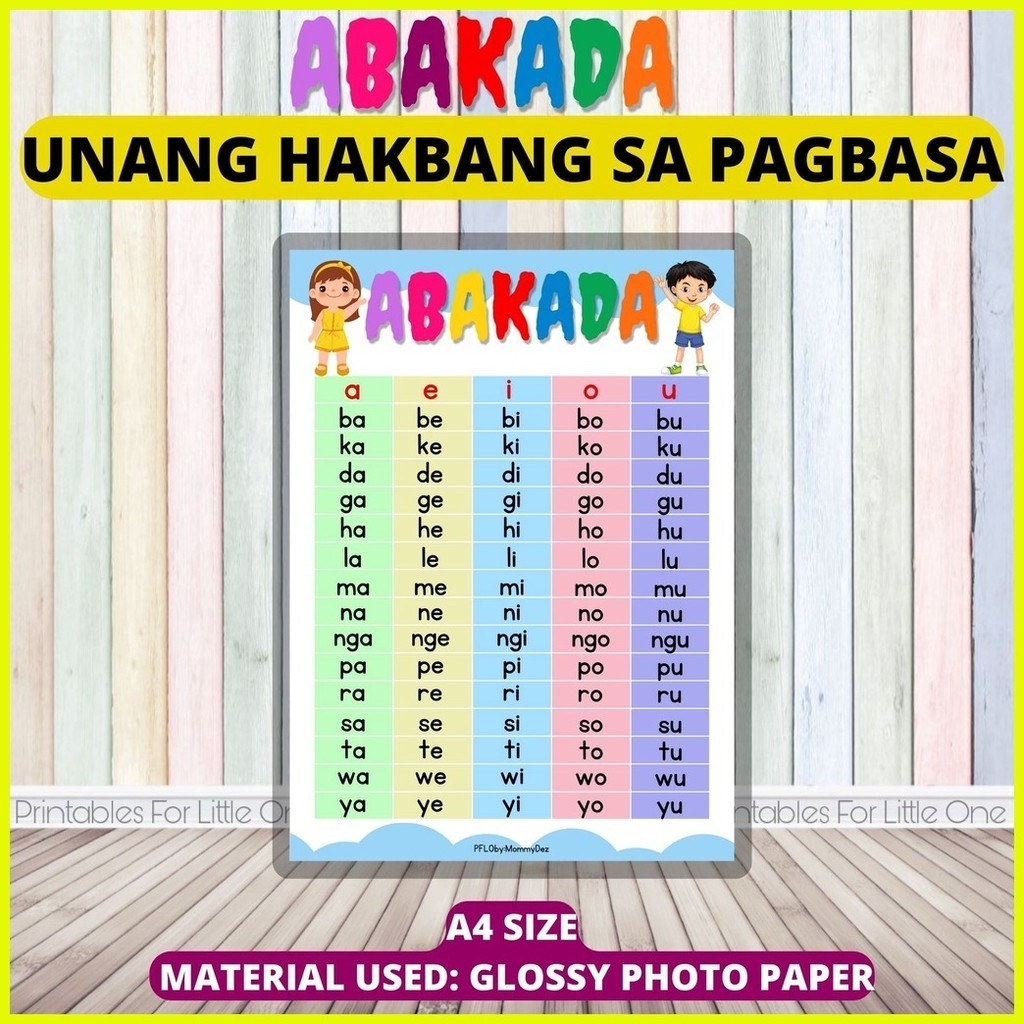 ☎ Abakada Unang Hakbang sa Pagbasa LAMINATED EDUCATIONAL POSTERS/CHARTS ...