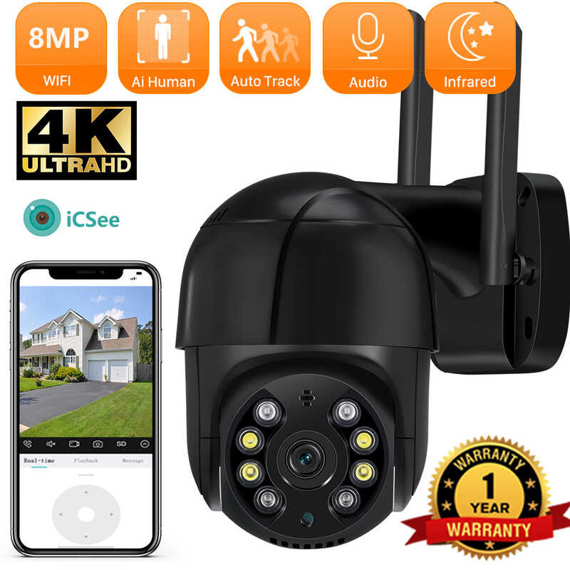 4K ANBIUX 8Mp IP 5Mp Speed Dome Auto Tracking PTZ Smart Home Outdoor ...