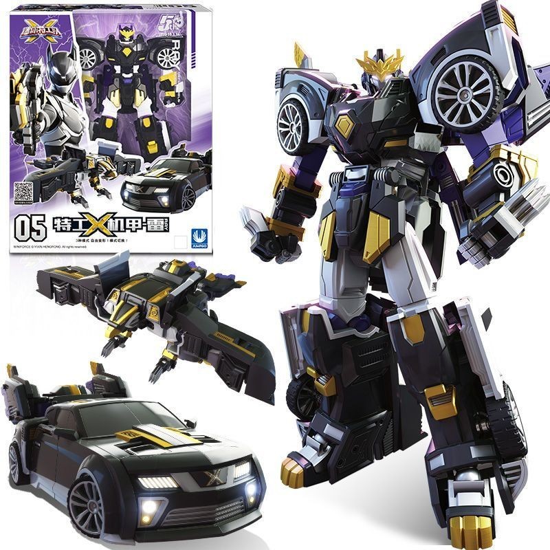 Genuine Mini Agent X Thunder Mecha Car Transformation Robot Toy ...