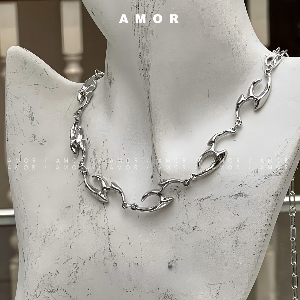 Irregular shaped metal necklace, street hip-hop trend, high-end ...
