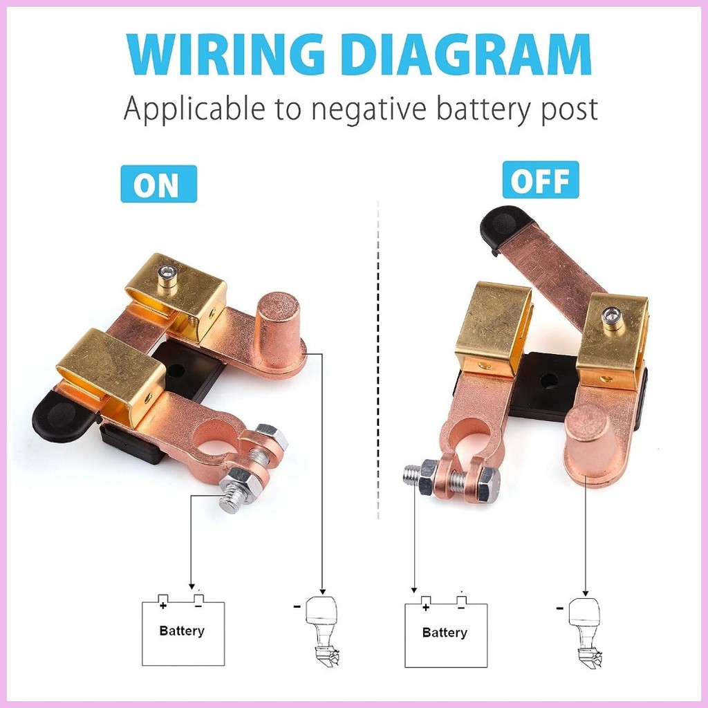 Car Negative Battery Disconnect Switch Brass Auto Modified Power On/Off ...