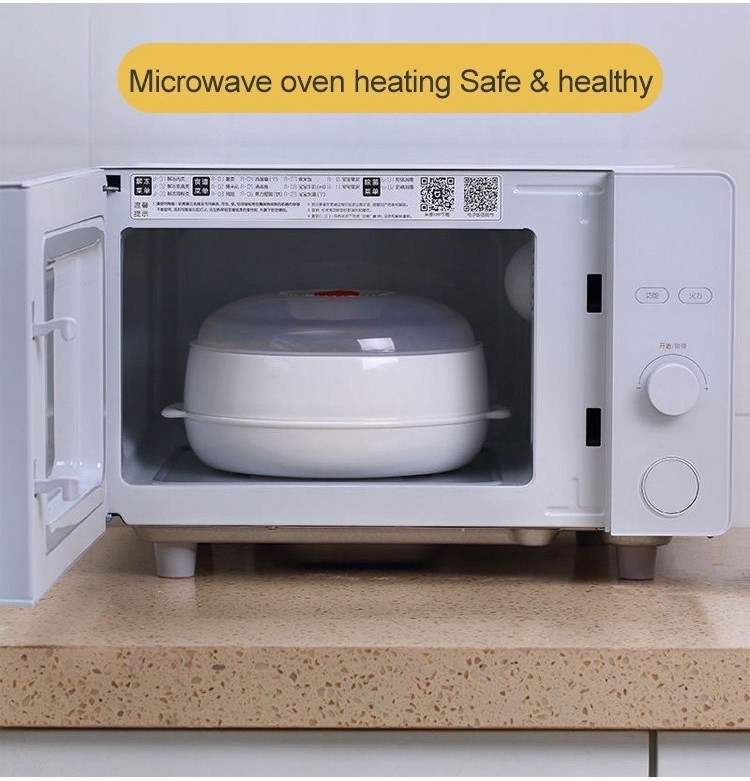 [Food-grade material/Heat-resistant] New round microwave steamer ...