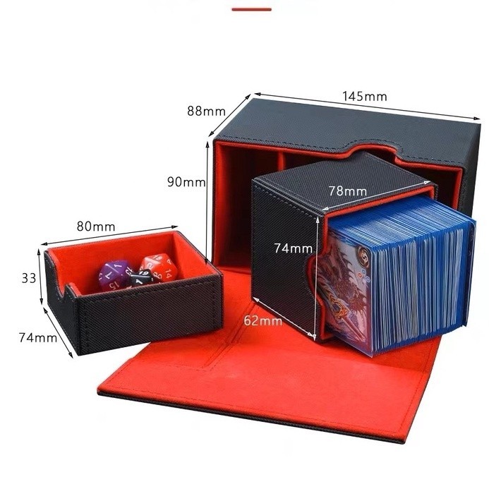 Caja Magic Para 1800 Cartas: Organizador De Lujo Con Cierre Magnético Y 3 Compartimentos (Cuero