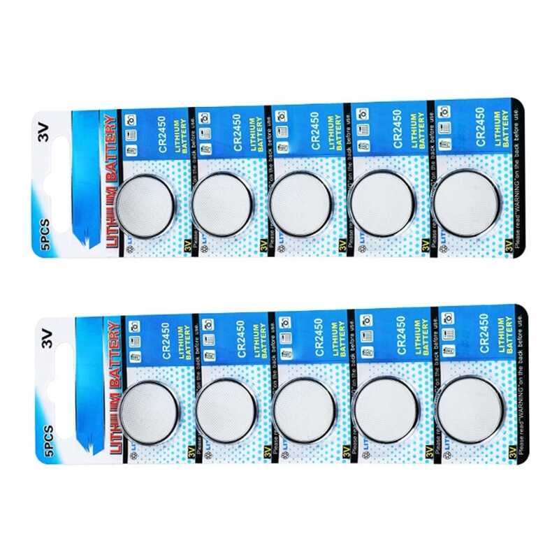 10pc/5pc J6PA Long Life 3V Lithium Button Coin Battery CR2450 Batteries