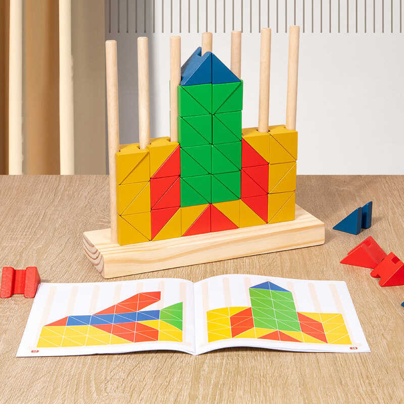 48 Triangle Block Creative Collage And Insertion Toy, Montessori ...