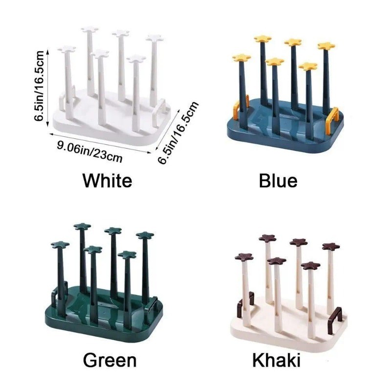 Plastic Cup Drying Rack Large Capacity Upside-Down Tea Cup Holder Dust ...