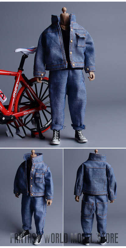Sa Stock ATS TOYS 1/12 Scale Male Soldier Clothing Denim Suit Hip-Hop ...