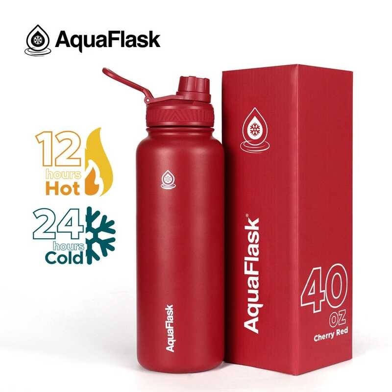 Aquaflask (40oz) CHERRY RED Vacuum Insulated StainlessSteel Drinking ...