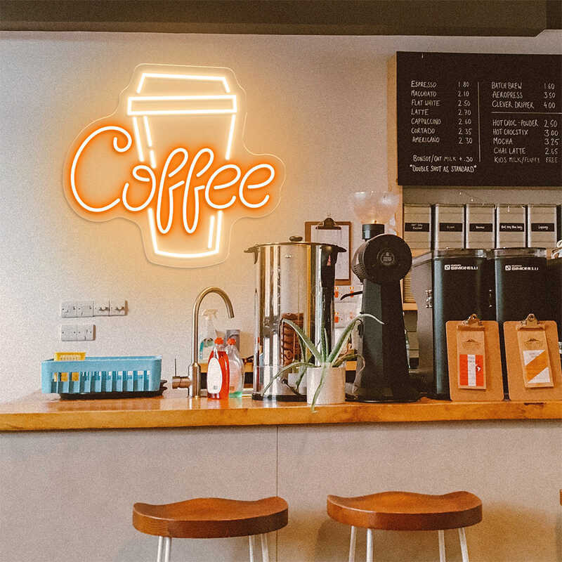 Coffee Sign Led Light Bar Custom Shop Home Pub Room Office Wall Decor ...