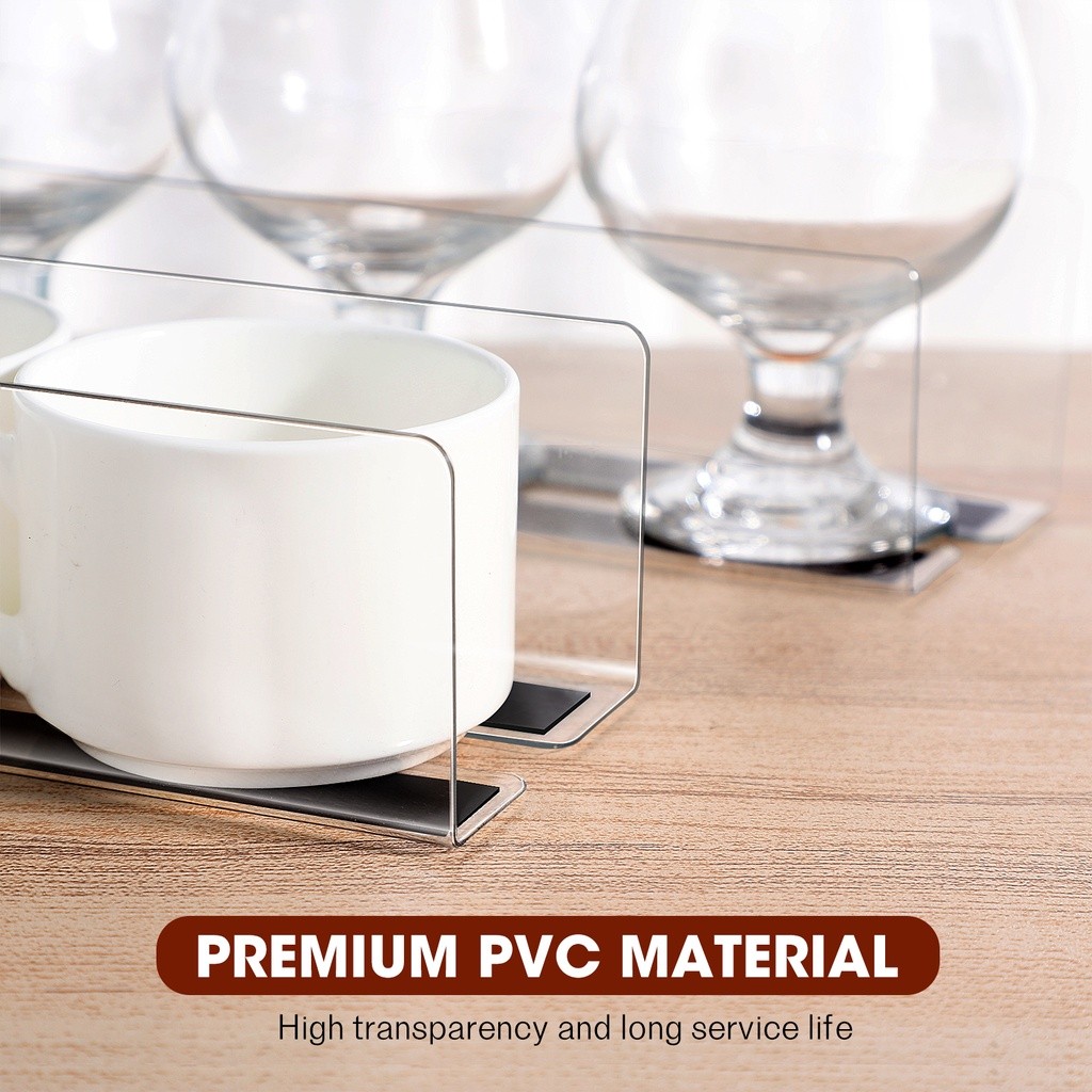 PVC Shelf Dividers Clear Closet Shelf PVC Barrier Table Shield Divider ...