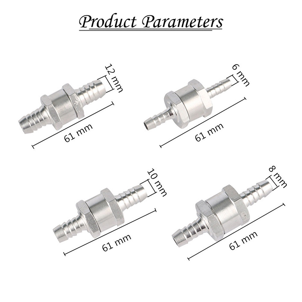 6/8/10/12mm One Way Check Valve Aluminum Alloy Fuel Check Valve for Car ...