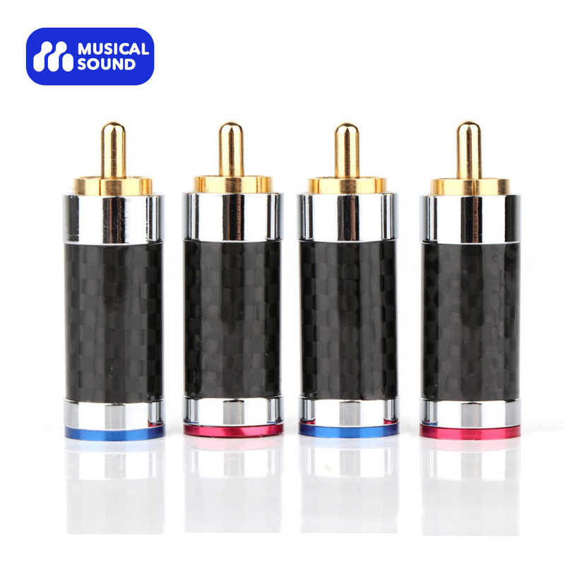 Hi Musical Sound End Rca Connectors Male Plug Adapter Audio Phono Gold