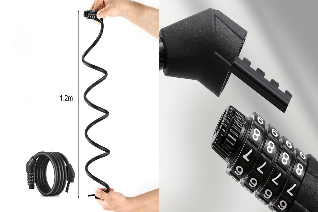 Bicycle Cable Lock Flexible Wheel Plate Lock Secure Your Ride 4digit