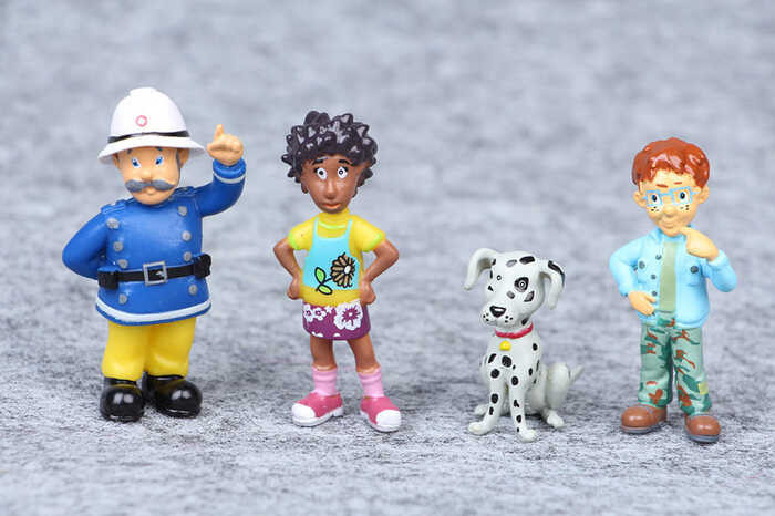 A 12Pcs/Set Fireman Sam Cartoon Anime Fire Fighting Figure Model PVC ...