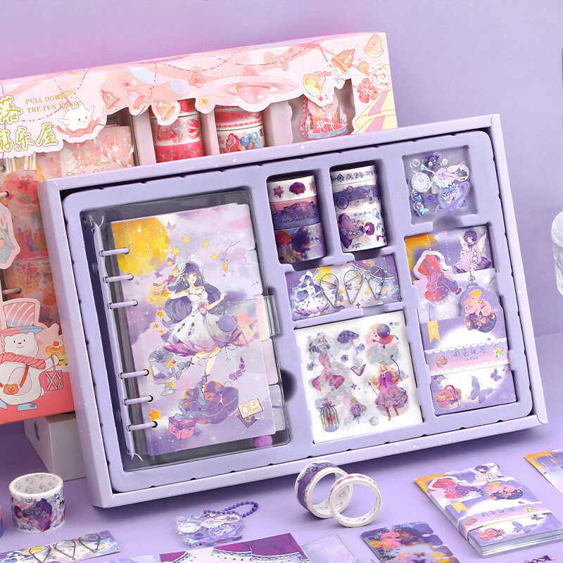 Notebook Kawaii Set Loose Leaf Diary Cartoon Inner Pages Handbook Gamit ...