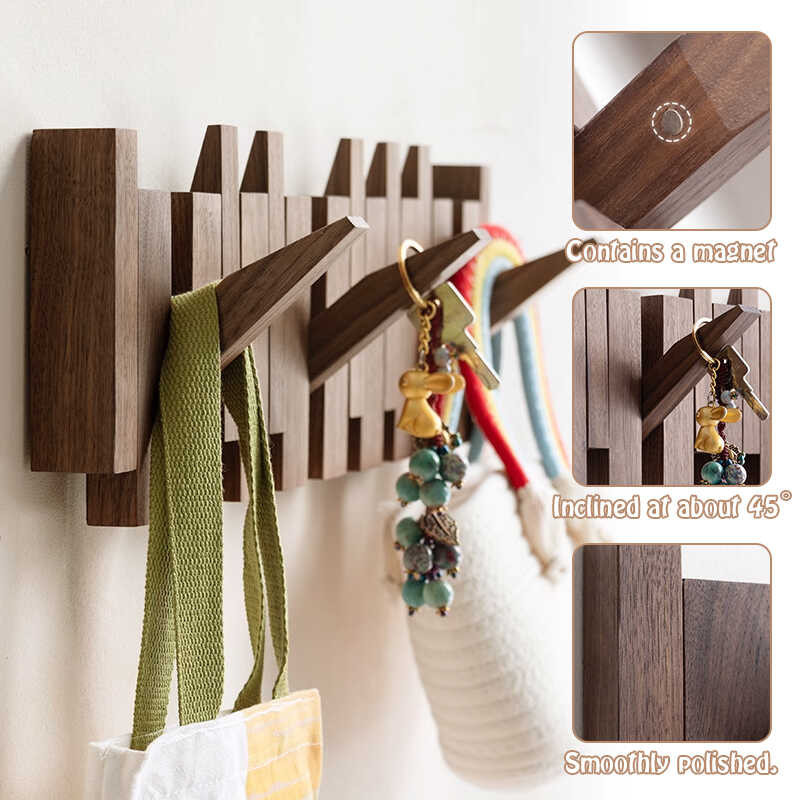 Entry Walnut Rac Door Porch Hanging Rack Hanger Creative Wall ...
