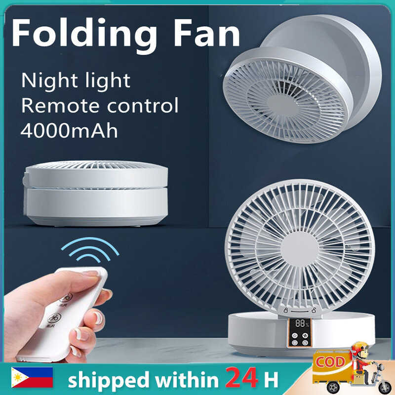 Mag-Folding Desk Remote Control Free Wall Mounted Fan na may Light ...