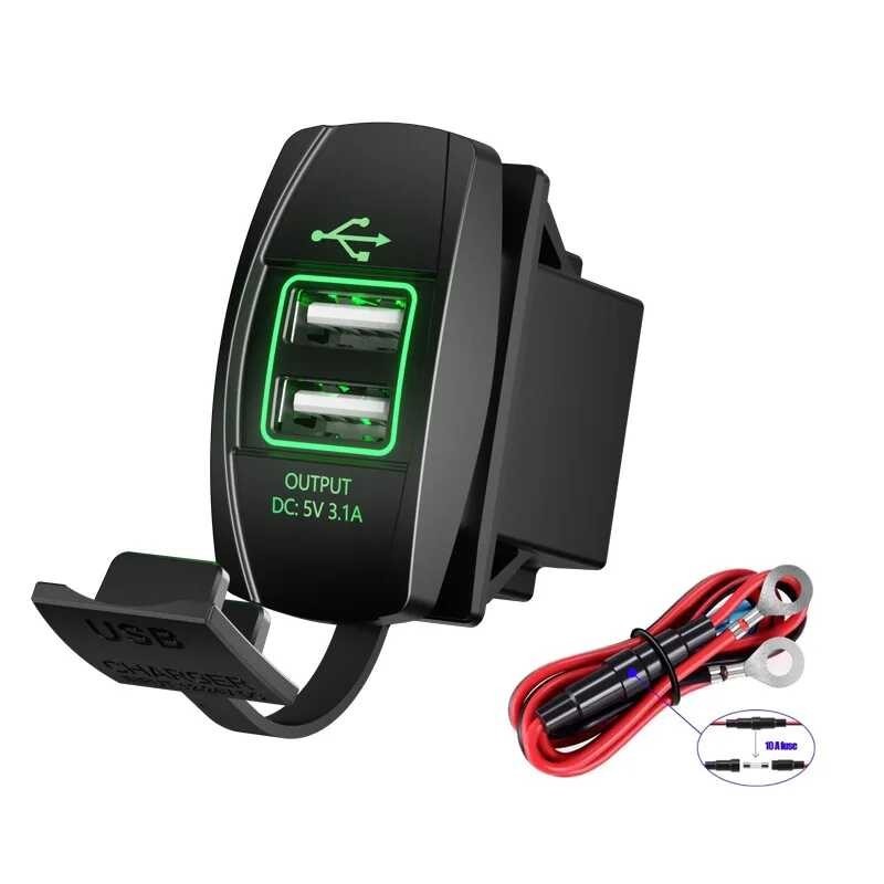 DIY Dual USB Charger Socket Power Outlet 3.1A Na May 60Cm Wire 10A Fuse