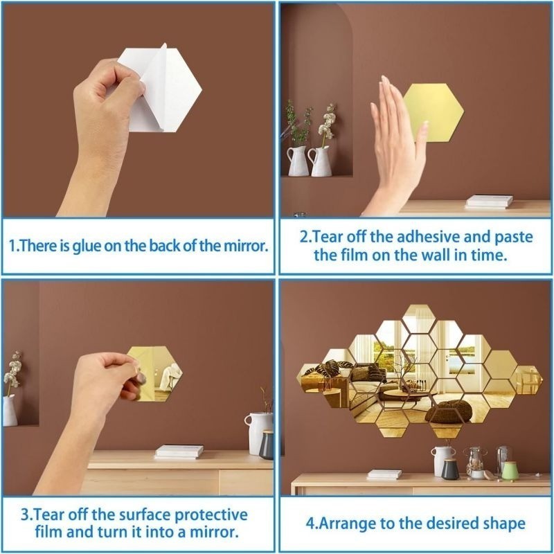 [ Wholesale 5] Acrylic Mirror Wall Stickers - 3D Mirror Decals ...