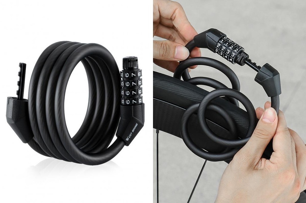 Bicycle Cable Lock Flexible Wheel Plate Lock Secure Your Ride 4digit