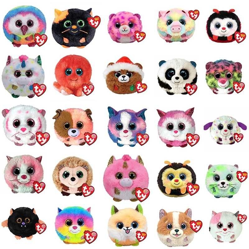7 Cm Ty Beanie Puffies Balls Big Eyes Plush Toy Animal Owl Unicorn Dog ...