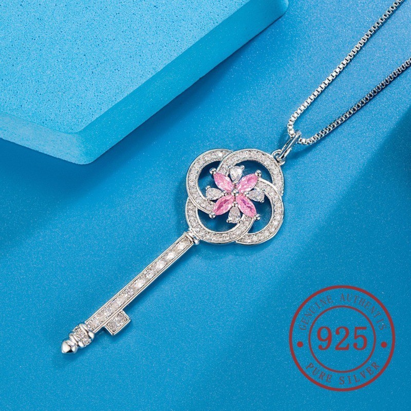 Temperament Wild Snowflake Windmill Key S925 Silver Pendant Clavicle ...