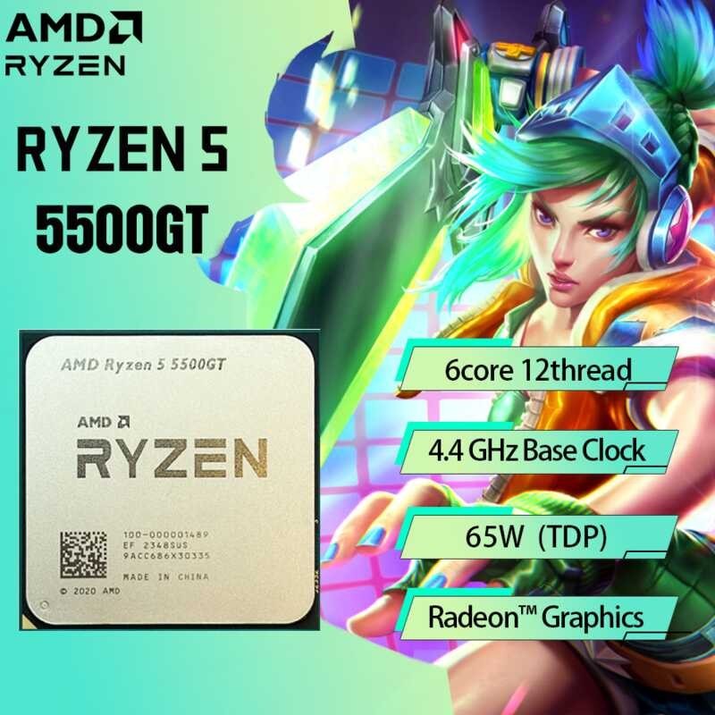 AMD Ryzen 5 NEW R5 5500GT 3.9GHz Six-Core Twee-Thread 65W CPU Socket ...