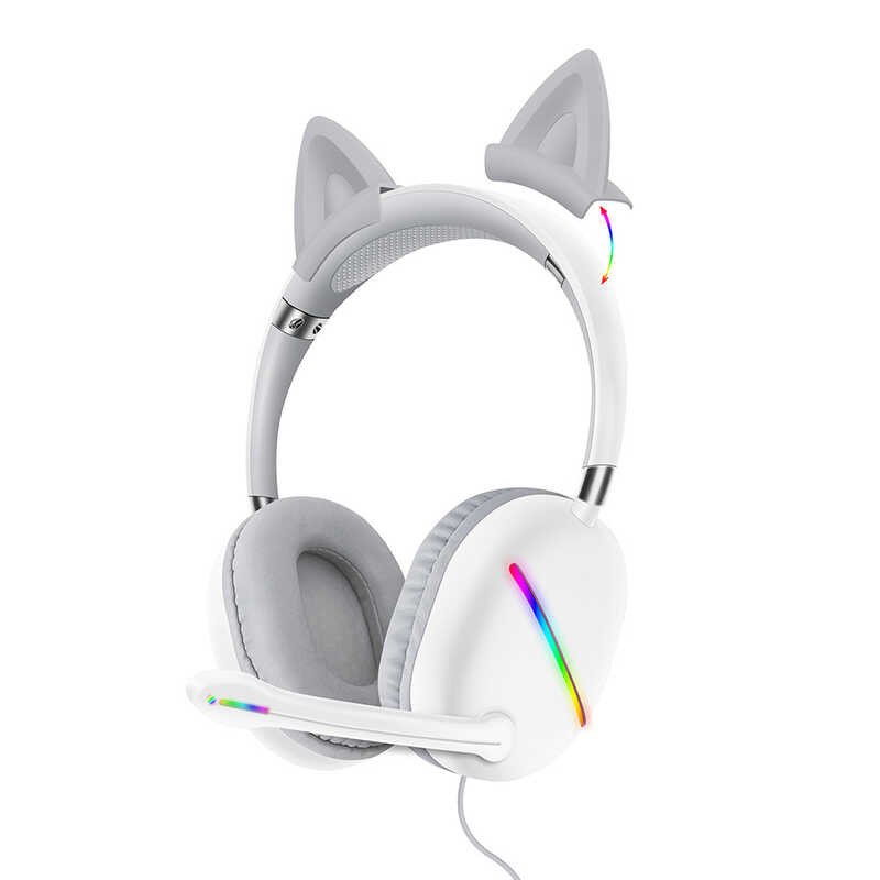 AKZ-022 RGB Luminous Cat Ear Wired Gaming Headset