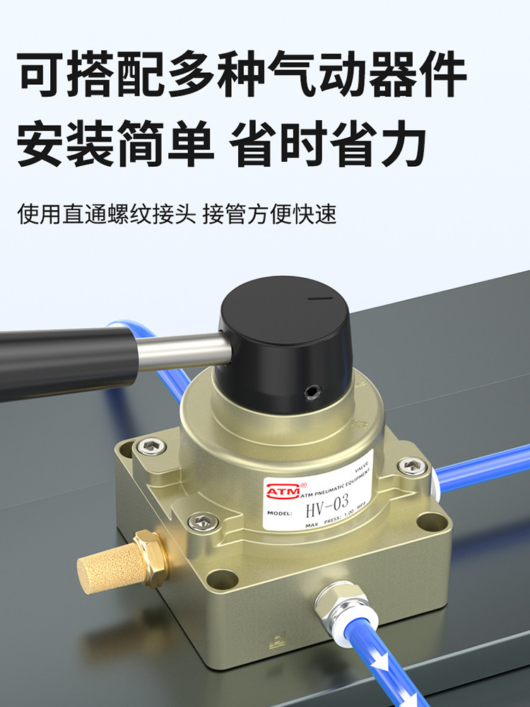 ペ Manual pneumatic switch valve HV-200D - directional cylinder input ...
