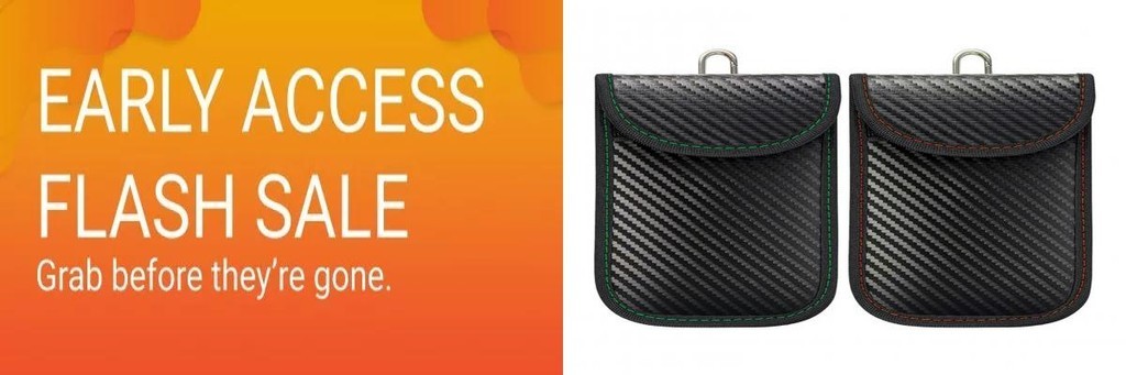 [Rm] Emf Shielding Key Holder 2 Pack Carbon Fiber Faraday Bag Key Fob ...